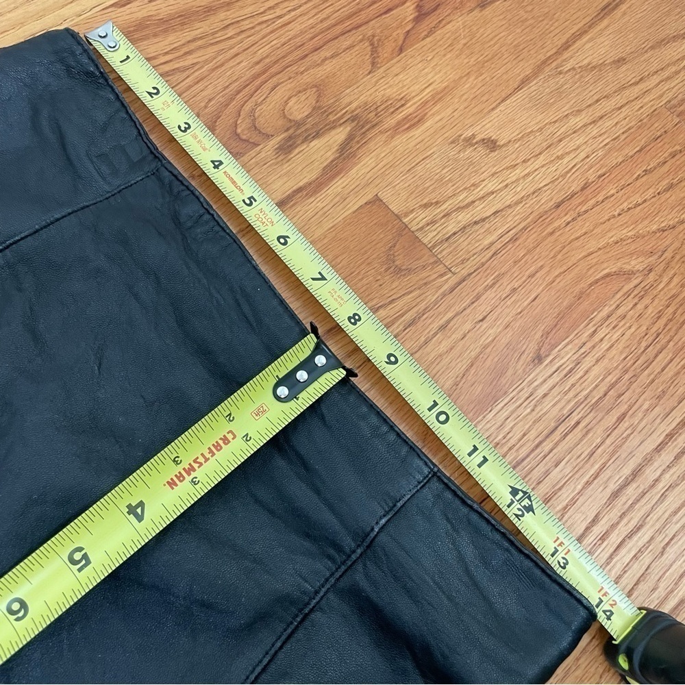 Vintage 90s Y2K black lambskin leather skirt small - Picture 9 of 11
